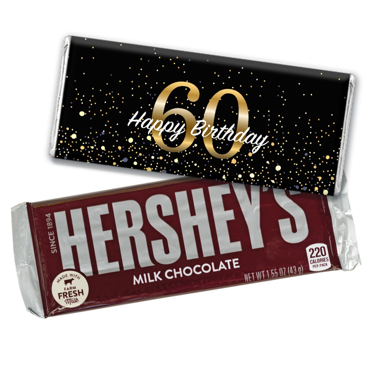 60th Birthday Candy Party Favors Wrapped Hershey's Chocolate Bars or Wrappers Only by Just Candy
